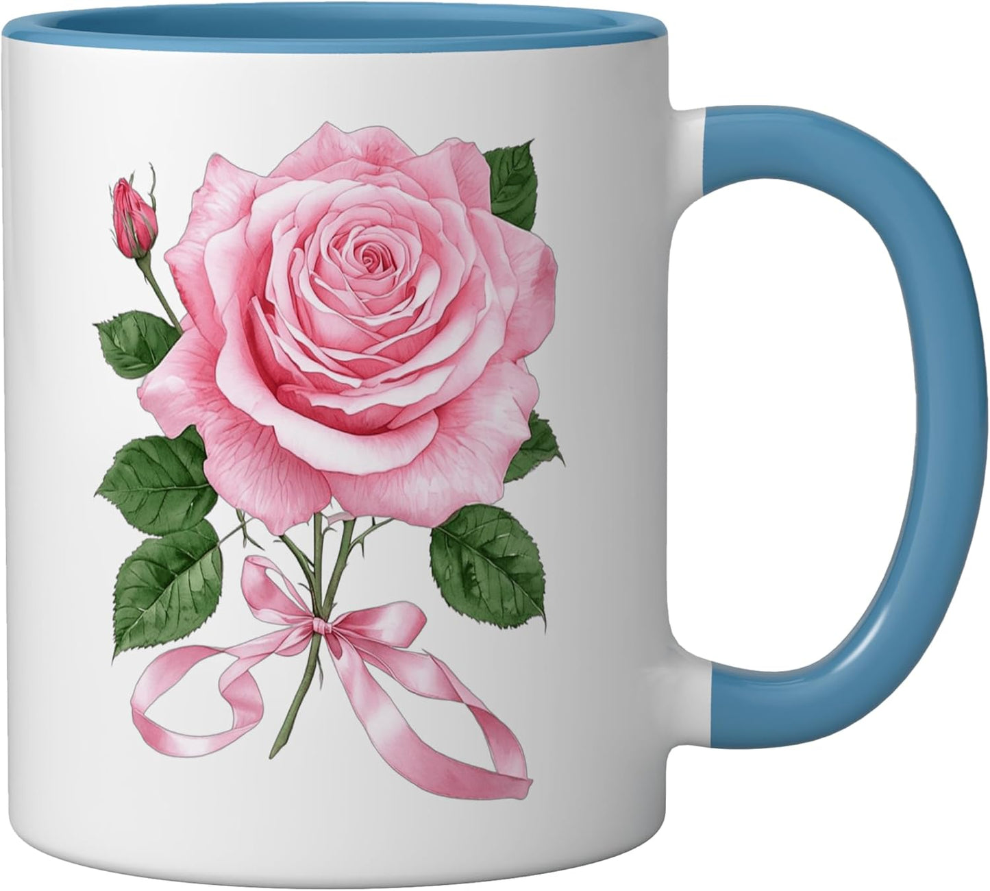 Taza Cerámica Rosa Pintura Florecimiento Nacimiento
