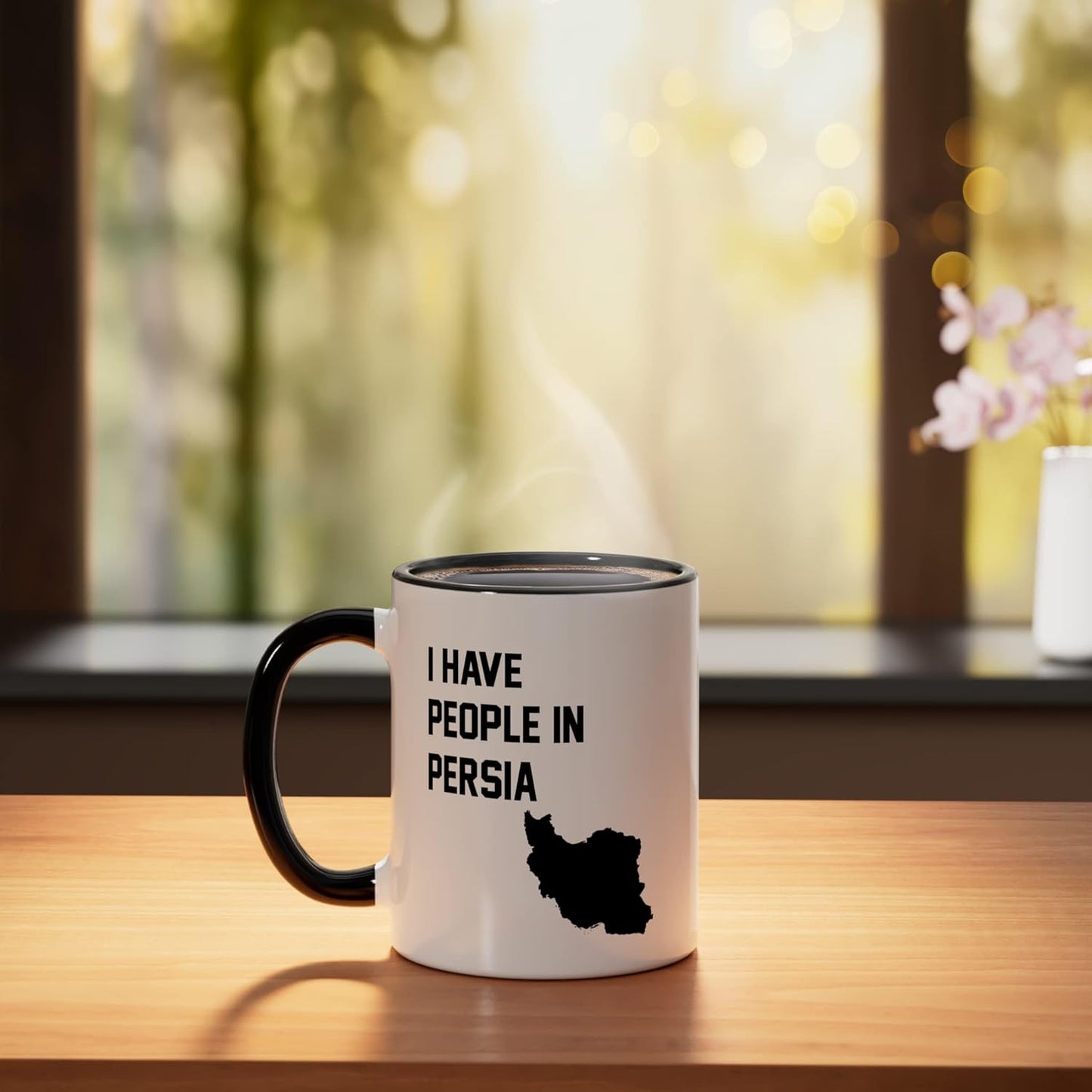 Taza Cerámica Persa Negro/Blanco
