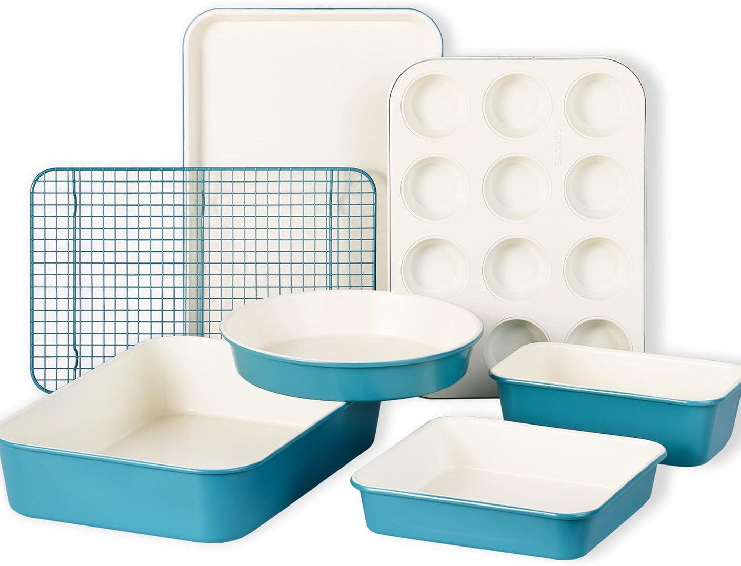 Set 7 Moldes Cerámica Antiadherente para Hornear Pan Pasteles