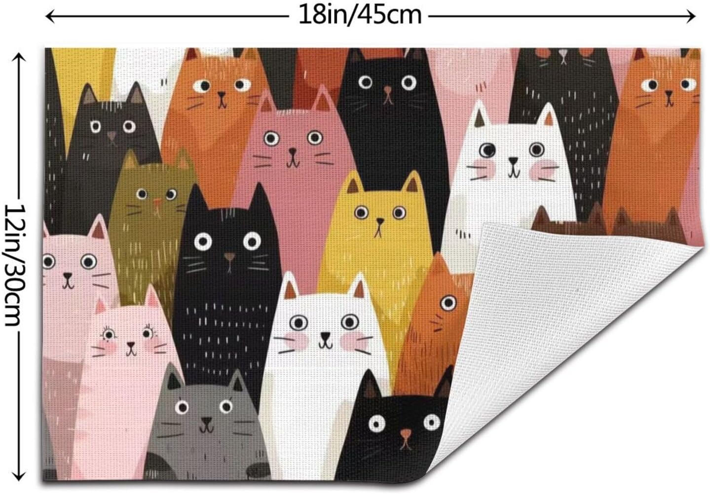 Mantel para mesa de comedor Orange Cat Set de 4 mantel lavable 12x18 pulgadas resistente al calor