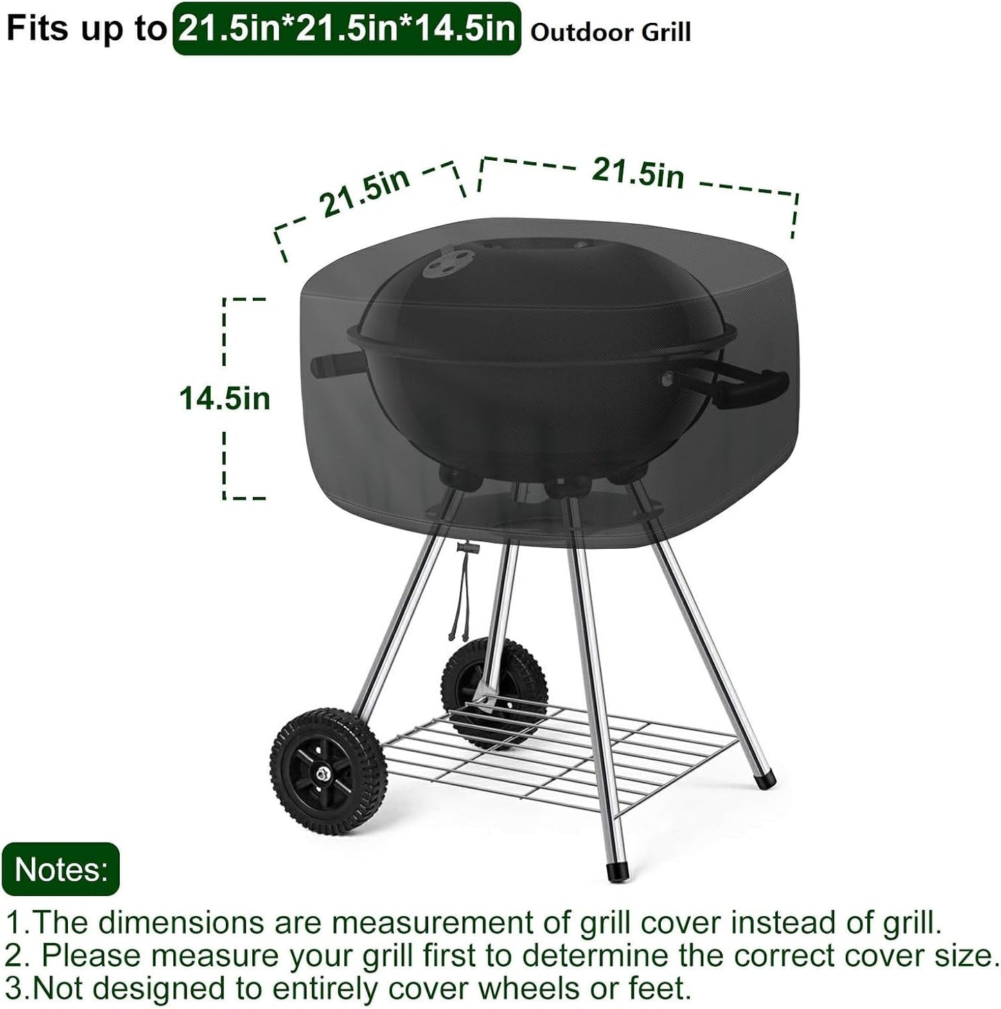 Cubierta parrilla carbón 18pulg resistente al agua