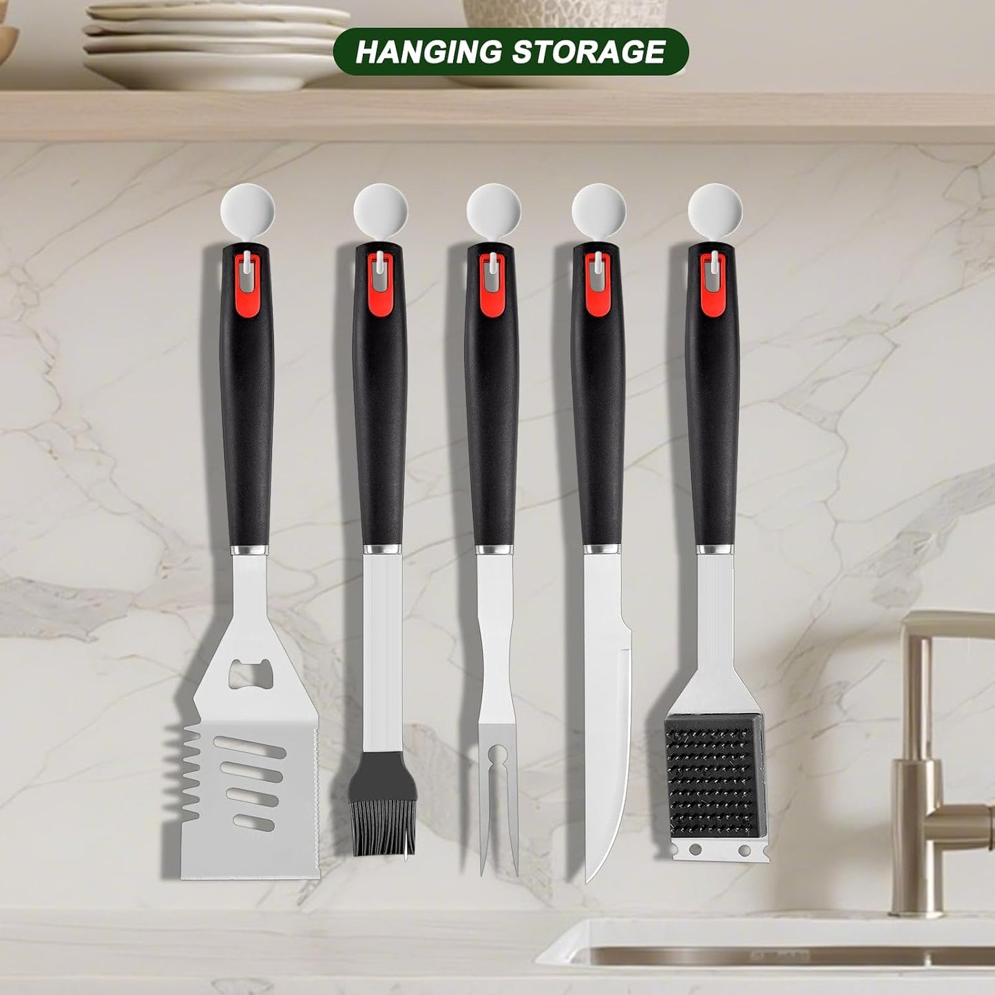 Juego accesorios parrilla acero inox duradero