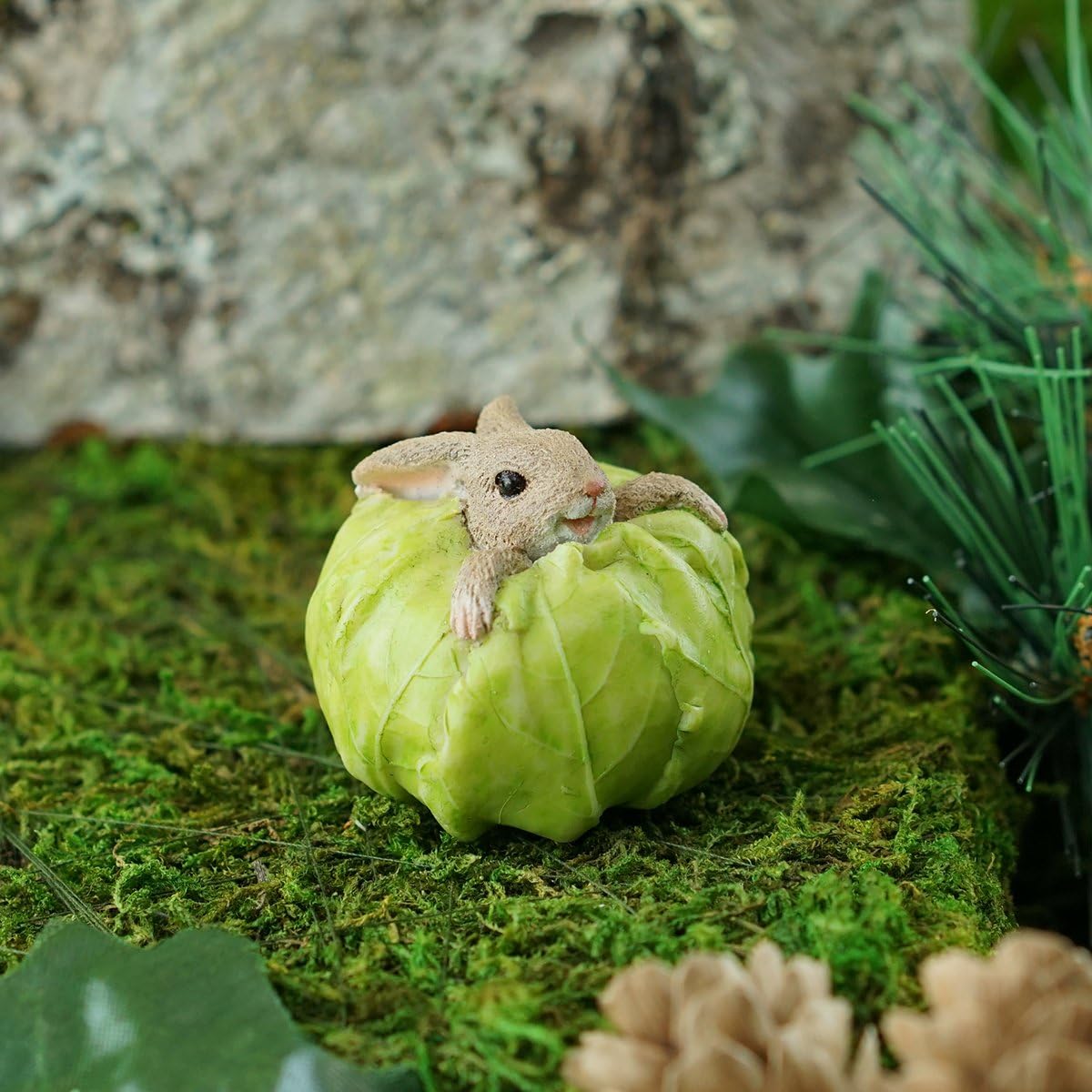 Estatua hadas terrario miniatura conejo col