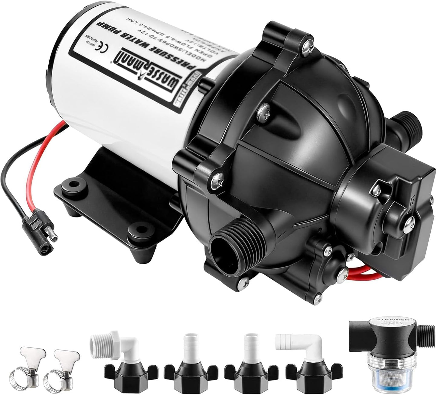 Bomba agua dulce RV 12V 6.5GPM 70PSI diafragma autocebante