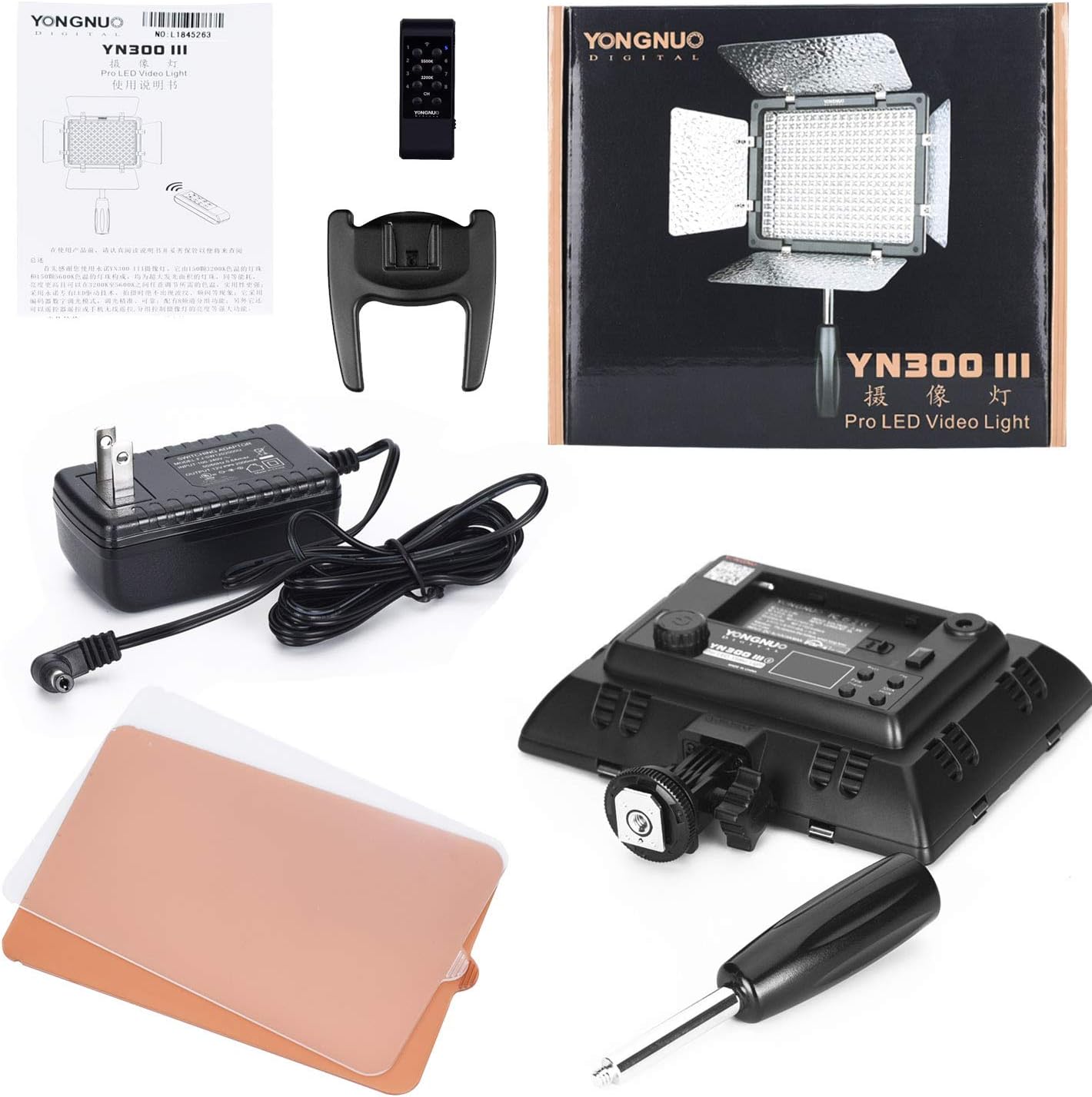 Panel luz LED video cámara 12V2A 5600K ajustable