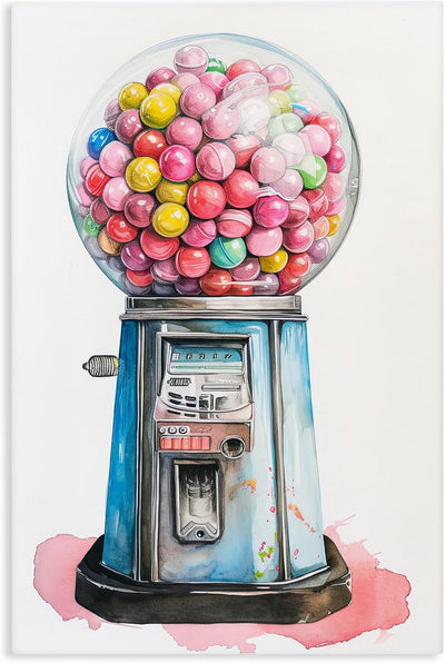 Maquina de caramelos canvas 30x45pulg art retro