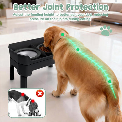Cuencos elevados ajustables para perros 2 litros acero inox
