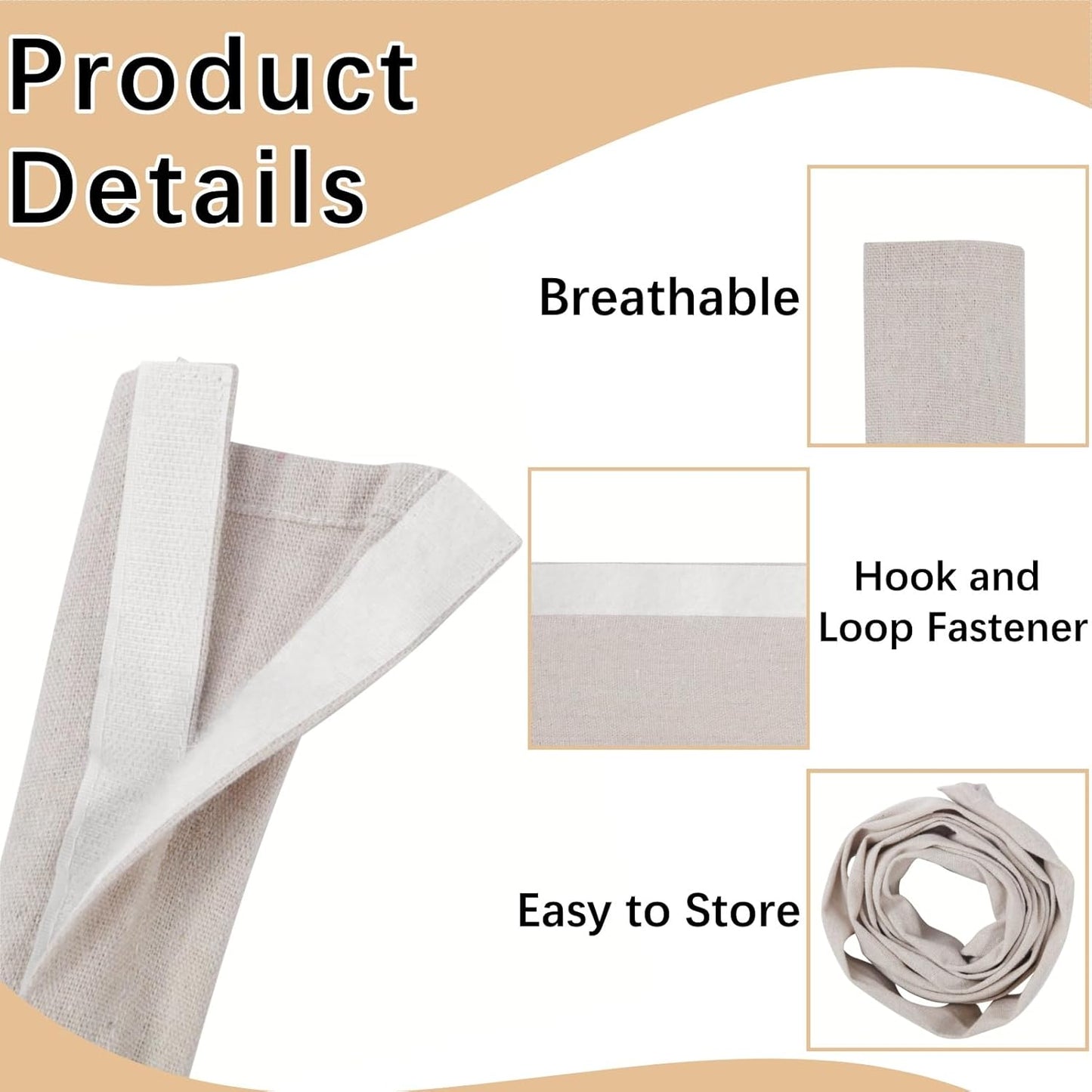 Pack 2 Fundas Cable Tela 6ft Color Lino Organización