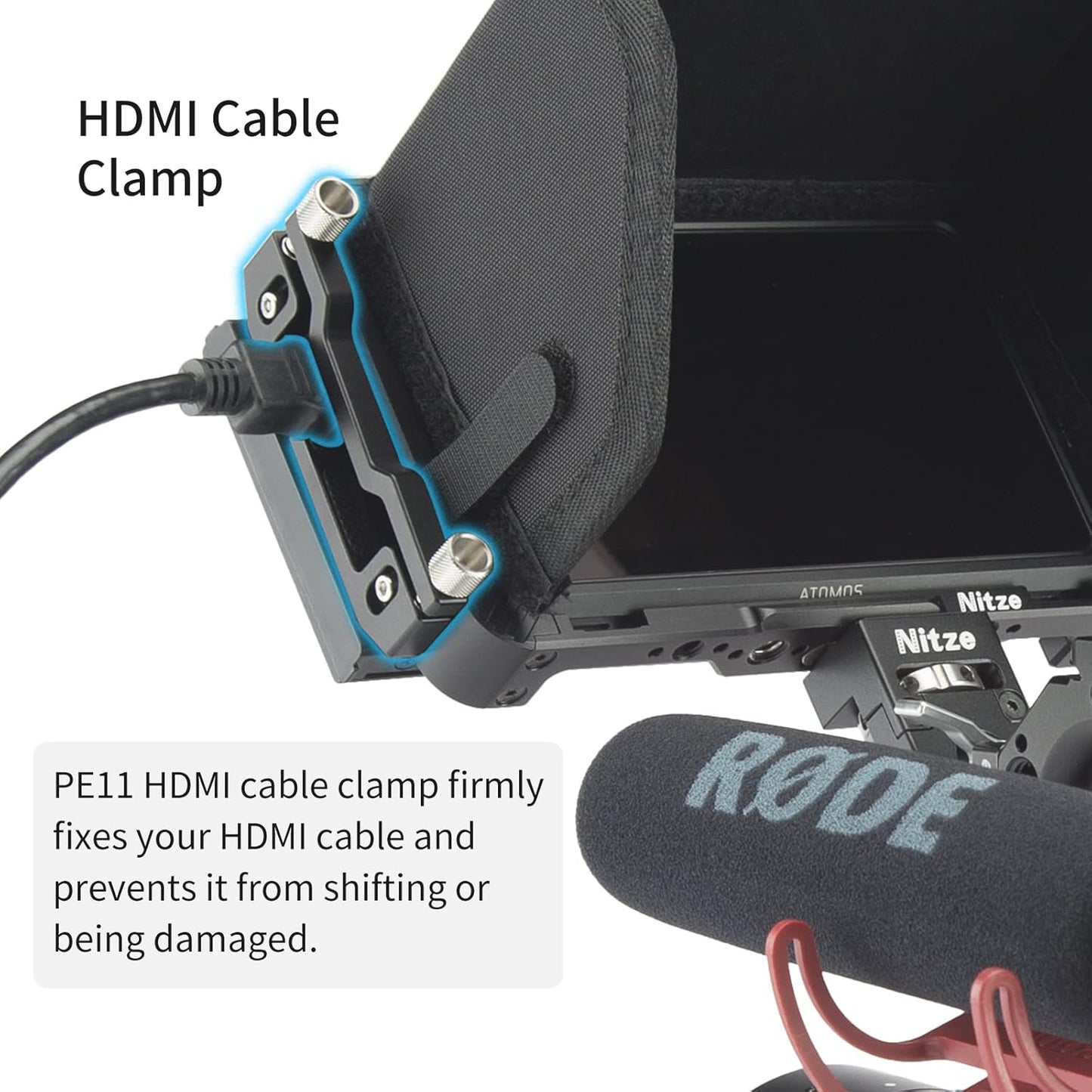 Kit jaula monitor Atomos Ninja V con HDMI y parasol