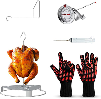 Kit accesorios freidora pavo acero inox termómetro inyector guantes