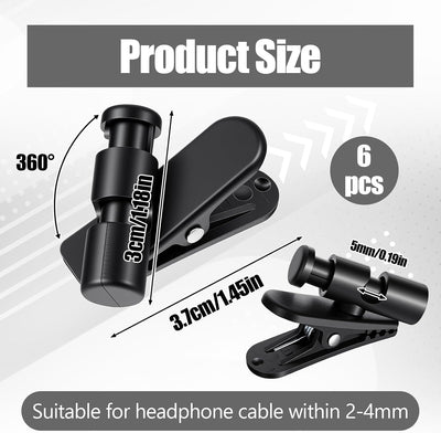 6 Pzas Ganchos para Cables Auriculares 2-4mm