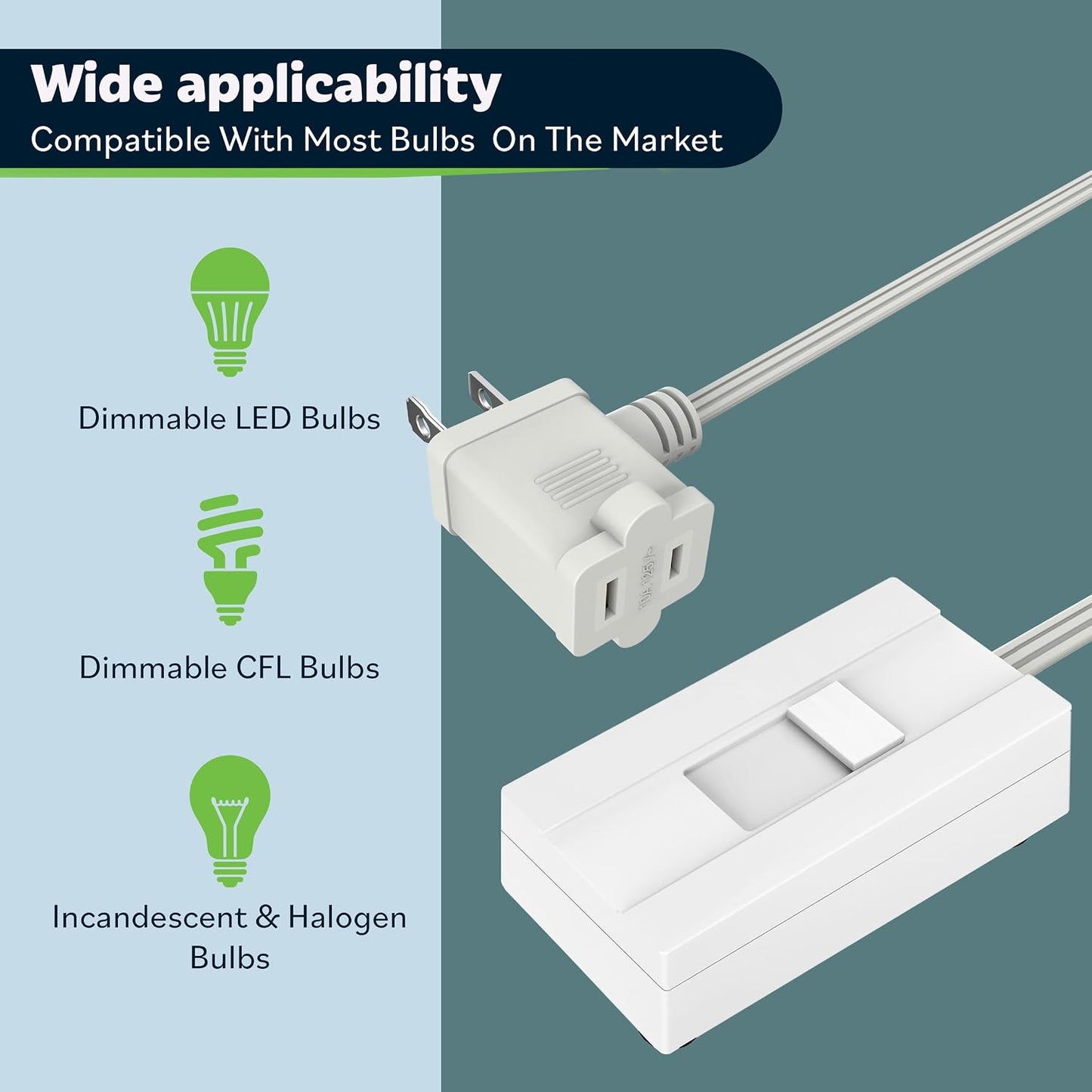 Regulador luz enchufable LED 6.1ft pack 2