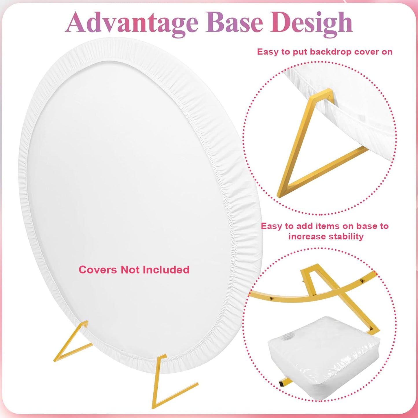 Soporte arco boda 1.8m metal dorado para globos