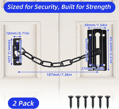 Cerradura cadena puerta 7.35pulg 12 s para interior negro