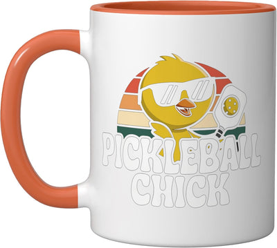 Taza de cerámica para mujer amante del pickleball con dibujo de pala