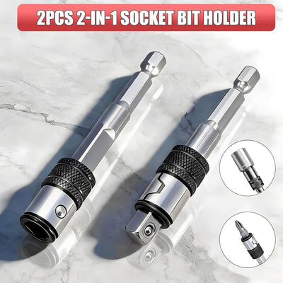 2 Adaptadores Enchufe Impacto 2en1 para Brocas 1/4pulg