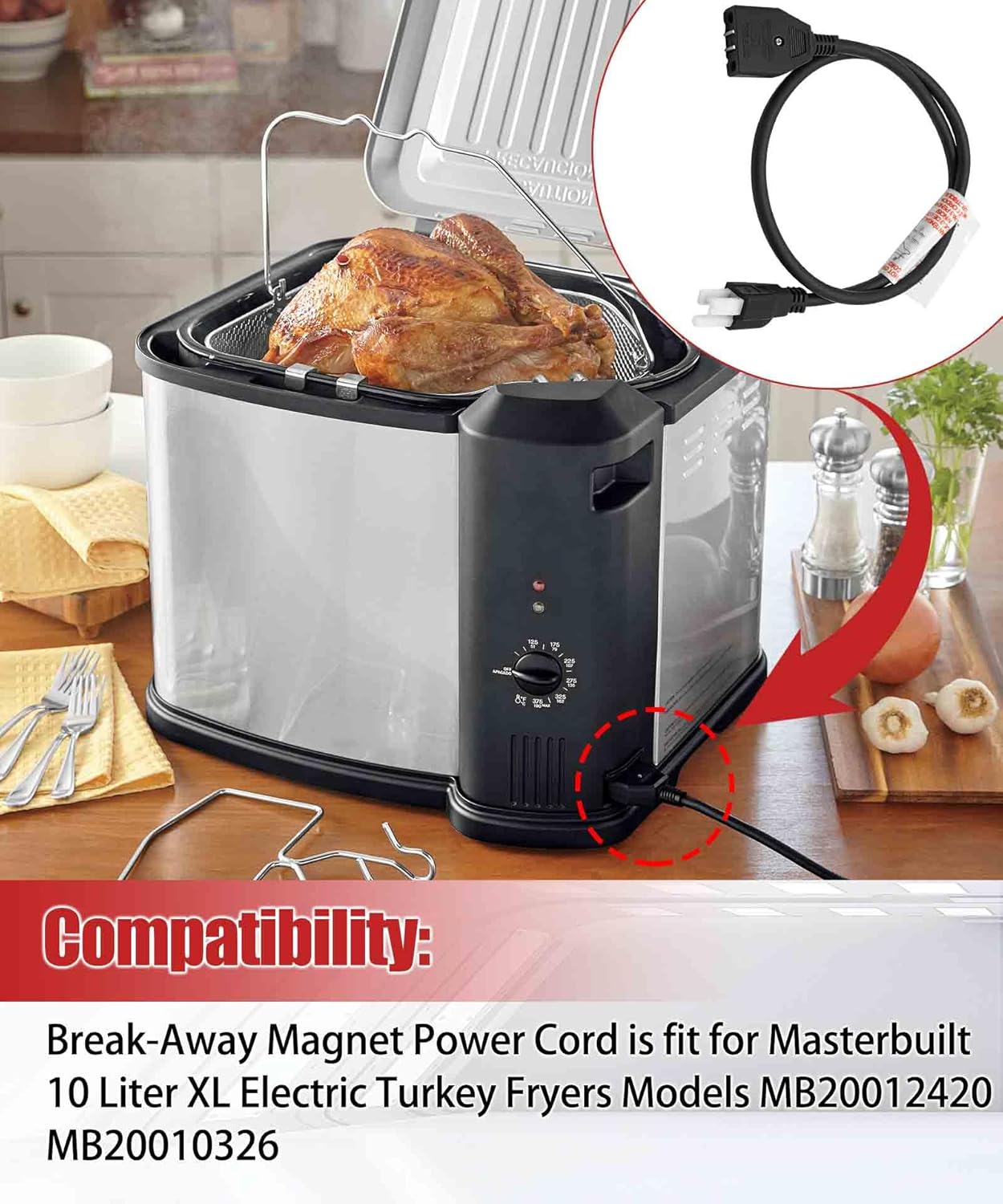 Cable magnético Break-Away compatible con Masterbuilt MB20012420