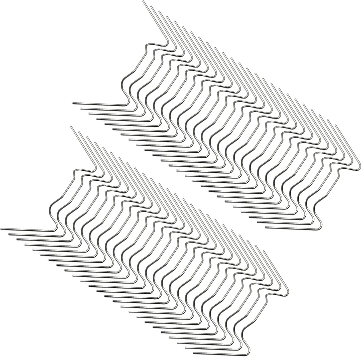 50 Clips Acero Inox Tipo W para Vidrio Invernadero