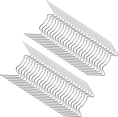 50 Clips Acero Inox Tipo W para Vidrio Invernadero