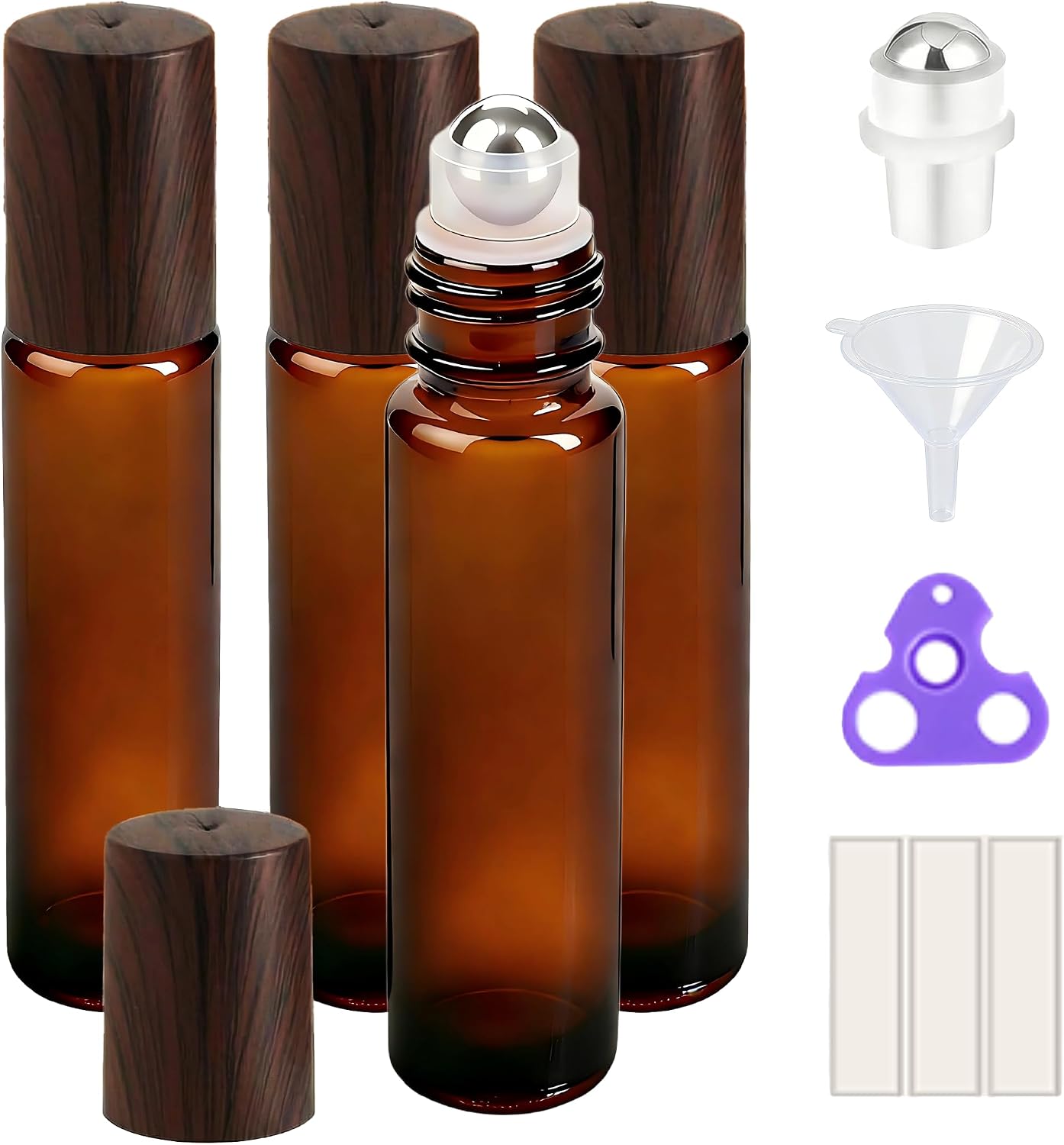 Botella rodillo aceite esencial 0.3oz vidrio acero inox
