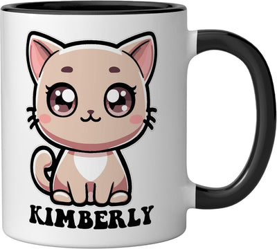 Taza Cerámica para Niña Diseño Gato Negro/Blanco