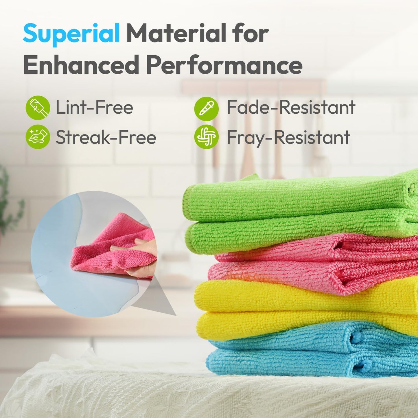 24 Pzas Paños Microfibra 12x12pulg Reutilizables Súper Absorbentes