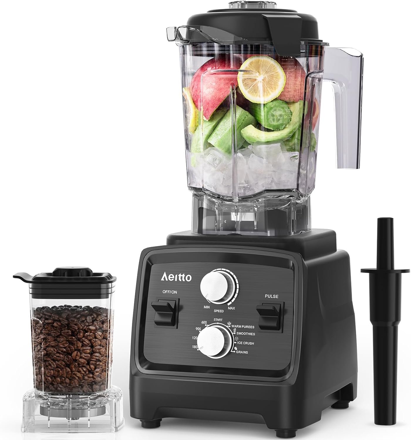 Licuadora 1800W 68oz 2en1 con Molinillo Profesional Sin BPA