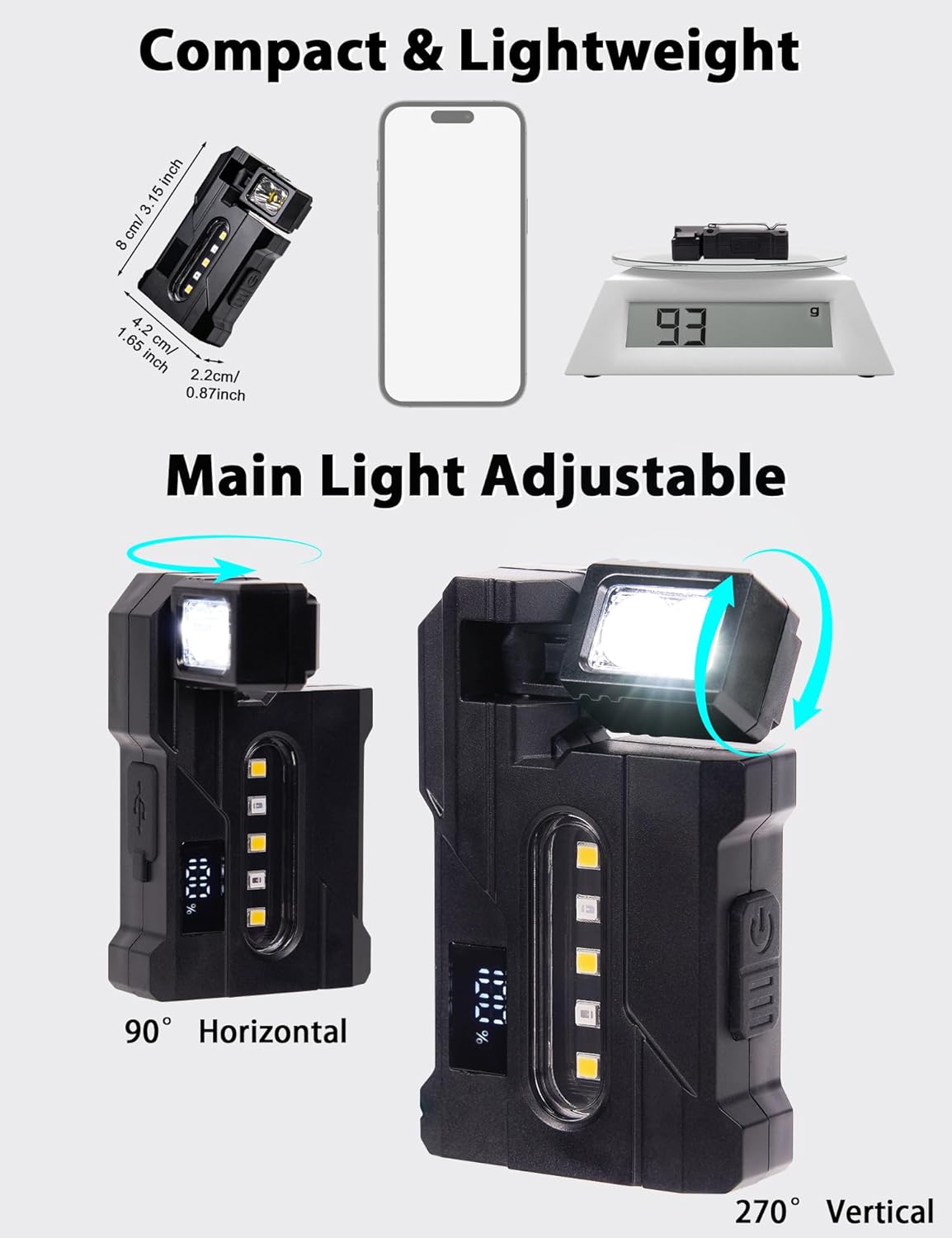 2 Linternas G5 EDC Recargables 400lúmenes Luz Dual