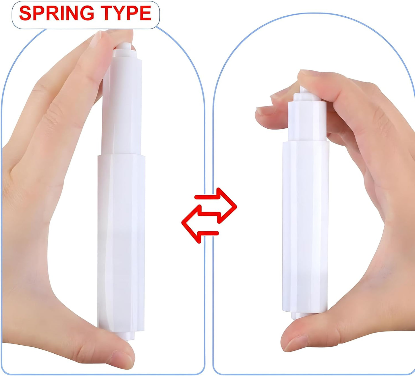 Varillas repuesto soporte papel higiénico blanco set 2