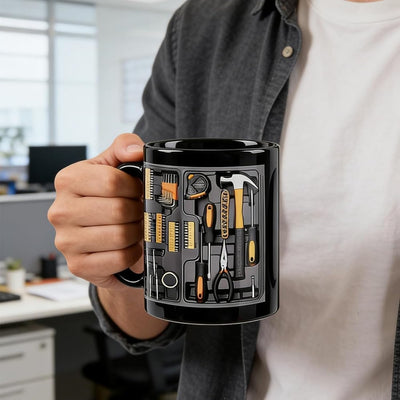 Taza de café estilo caja de herramientas regalo para papá y amantes de autos