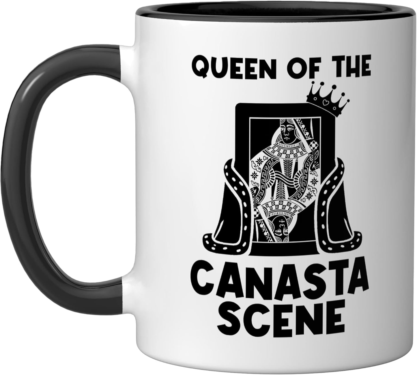 Canasta Queen Taza Cerámica Negro/Blanco