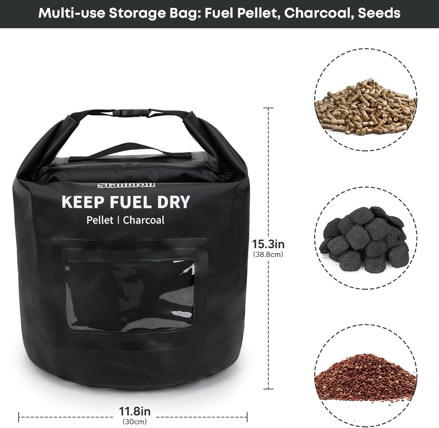 Bolsa almacenamiento pellets madera 20lb tela impermeable