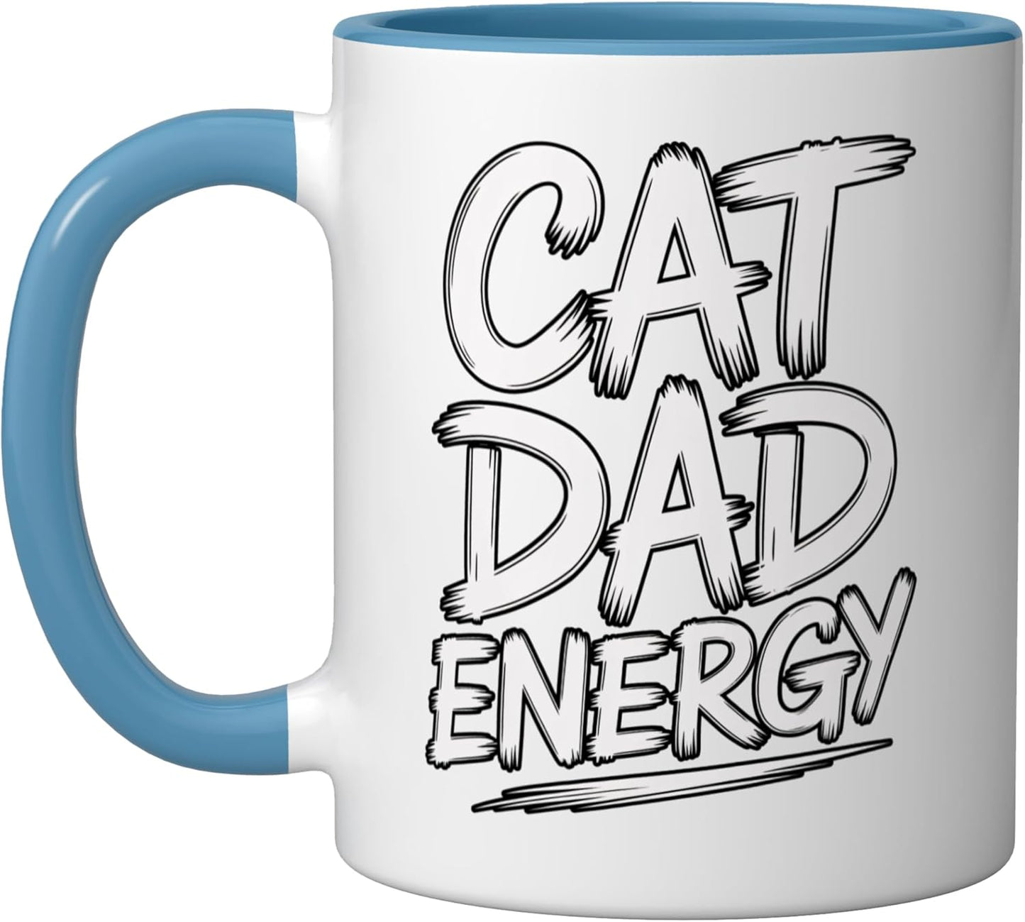 Taza Cerámica para Gato Energía Azul/Blanco