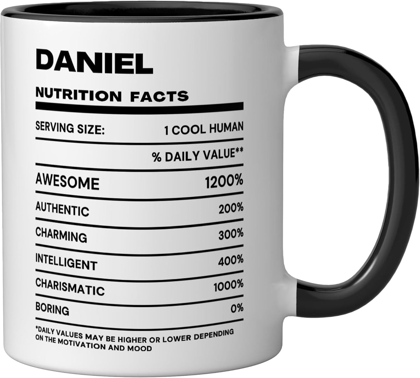 Taza cerámica Daniel Nutrition Black/White