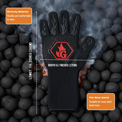 Guantes barbacoa algodón aramida silicona 14.2pulg set 2