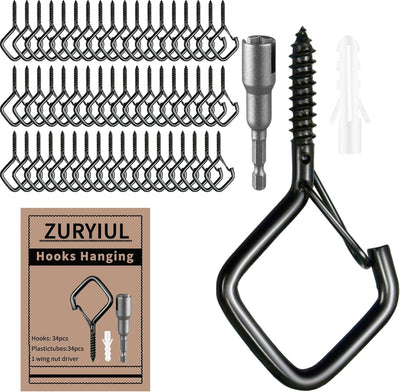 Ganchos rosca con hebilla seguridad para luces y plantas 2.2pulg