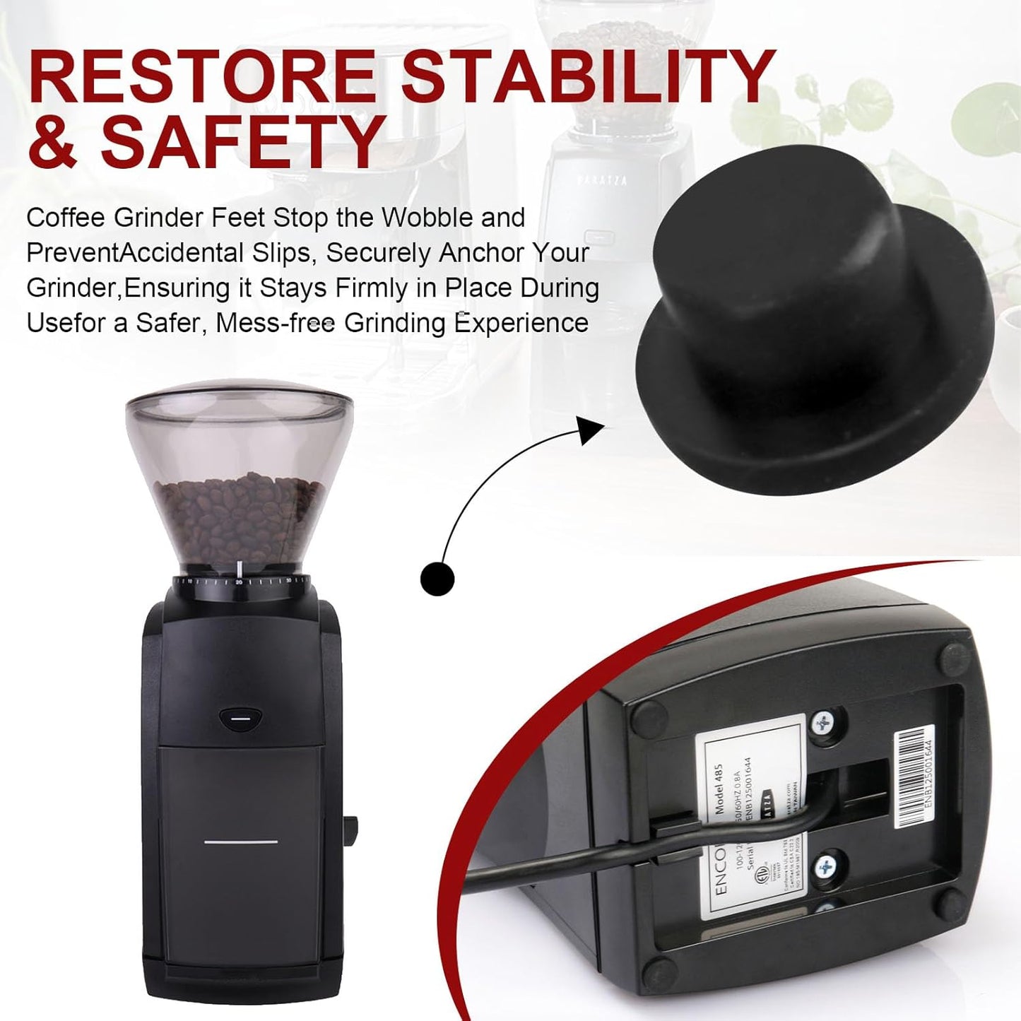 Parachoques goma para molinillo Baratza Encore ZCG485BLK antiderrap
