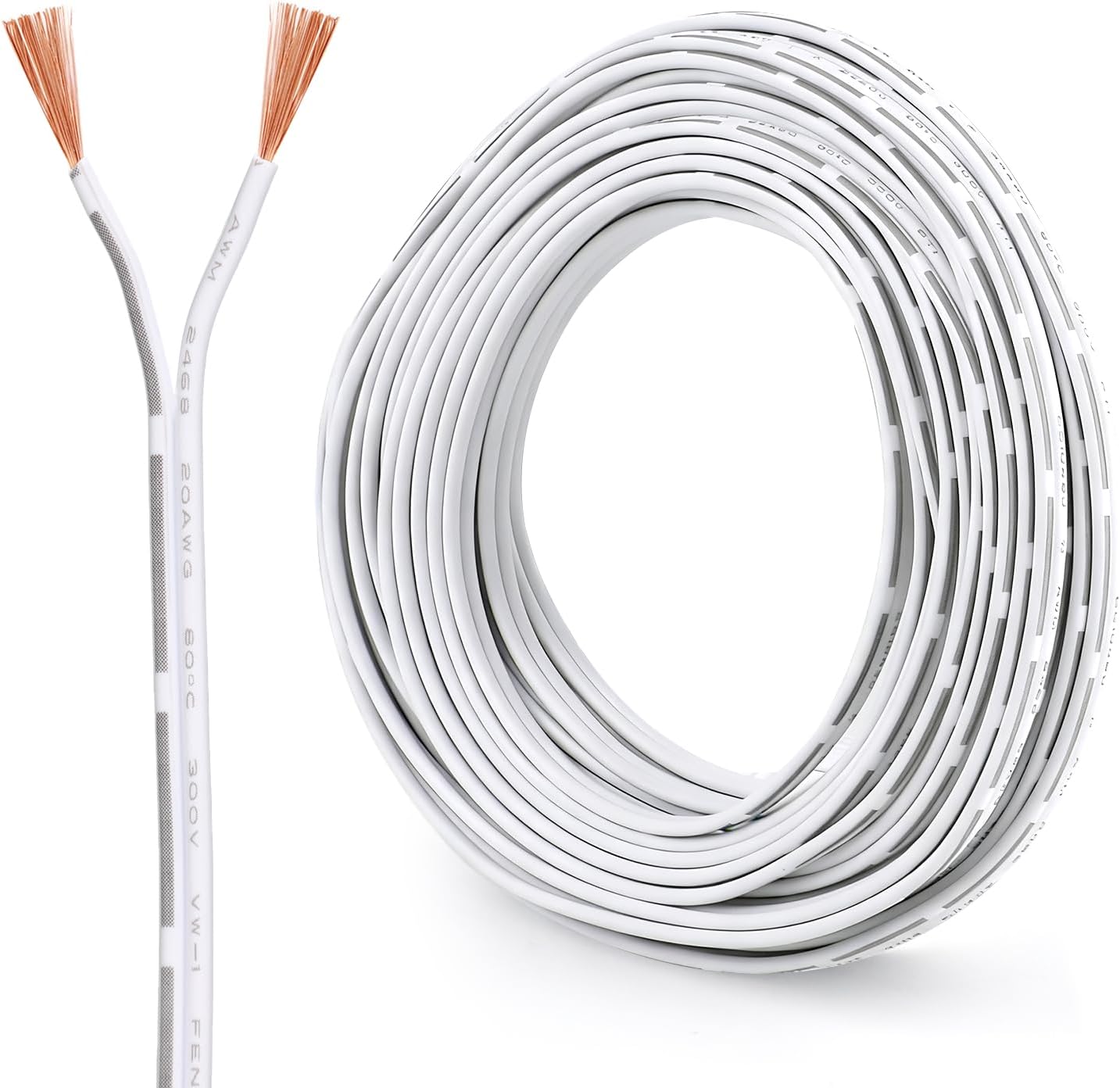 Cable puerta garaje universal 50pies 2 conductores blanco