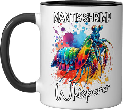 Taza cerámica Mantis Shrimp Whisperer negra/blanca