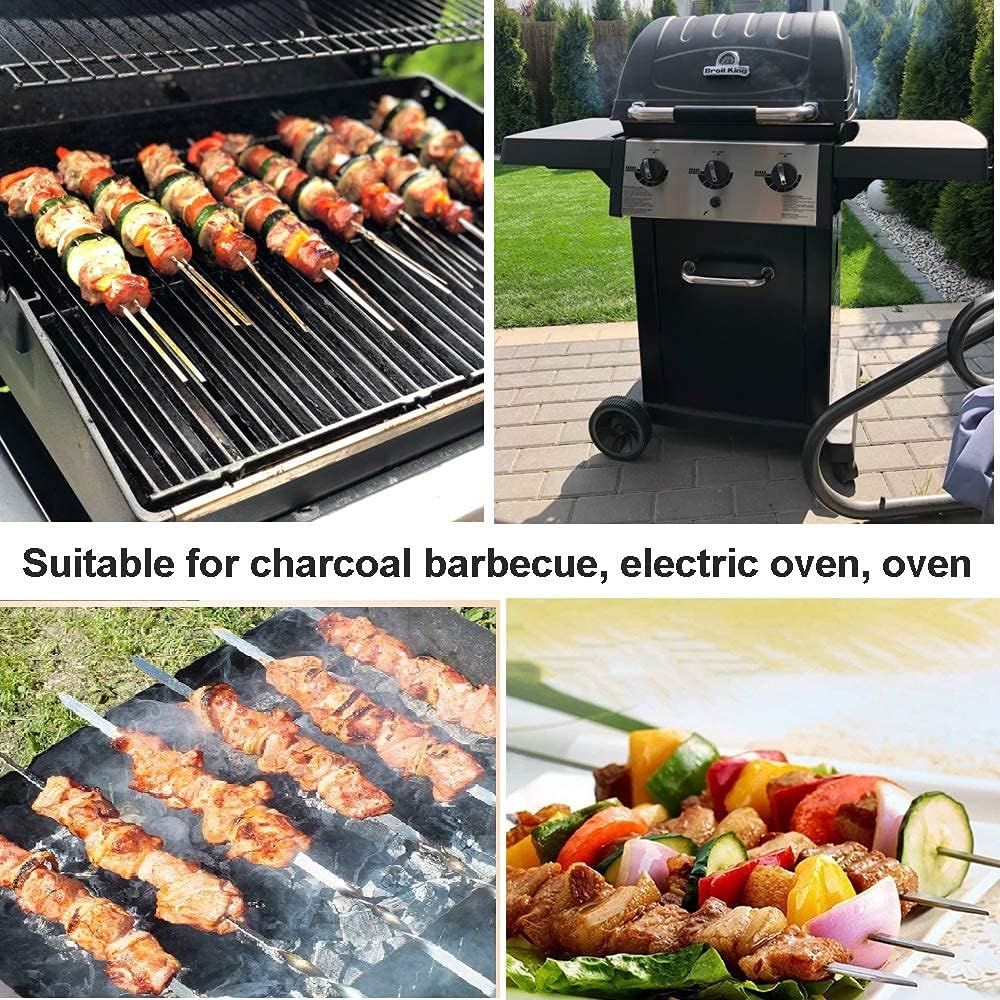 20 Brochetas Acero Inox 15pulg Barbacoa