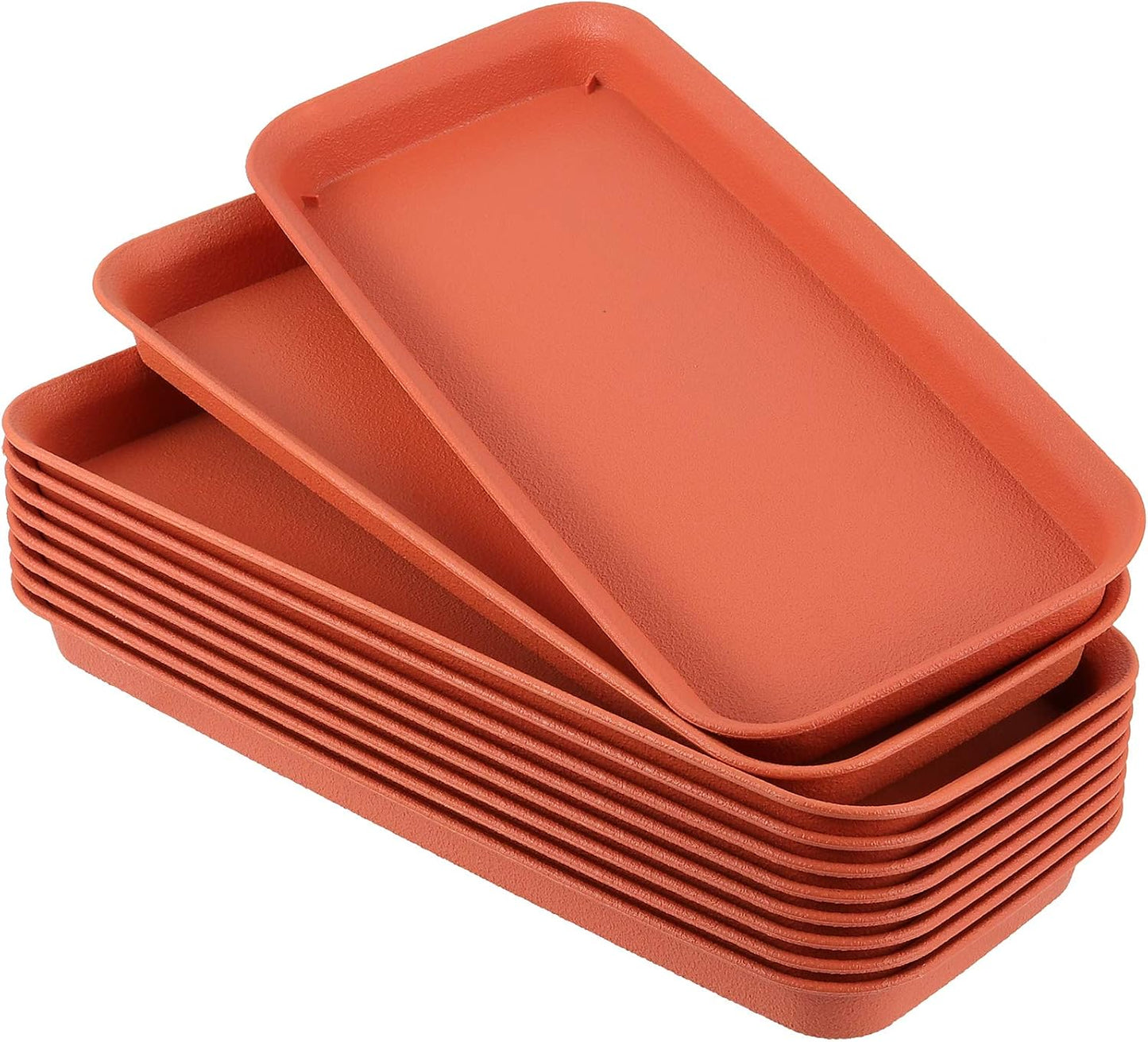 10 Bandejas Plástico 15.5x6.7pulg para Macetas Interior Exterior