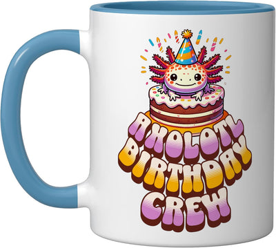 Taza Cerámica Niños Cumpleaños Axolotl Azul Blanco