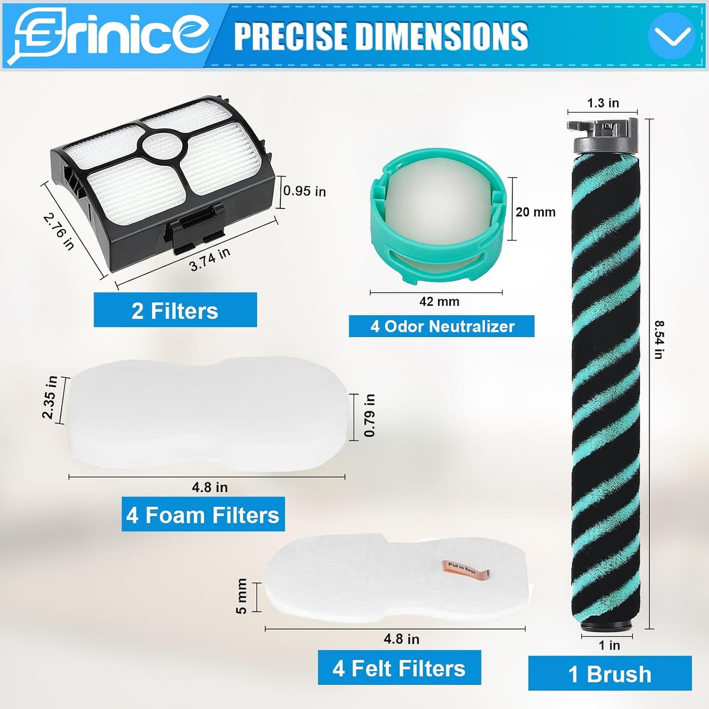 4 Filtros Rodillo Cepillo Aspiradora Shark HZ4000