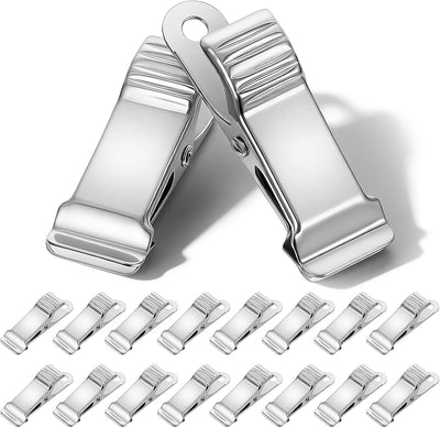 20 Abrazaderas Resorte Acero Inox para Manualidades y Colgar Luces