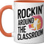 Taza cerámica Teacher Rockin' Around The Classroom naranja/blanca