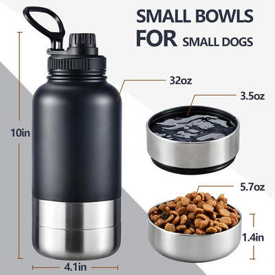 Botella agua aislada perros 32oz doble pared acero inox