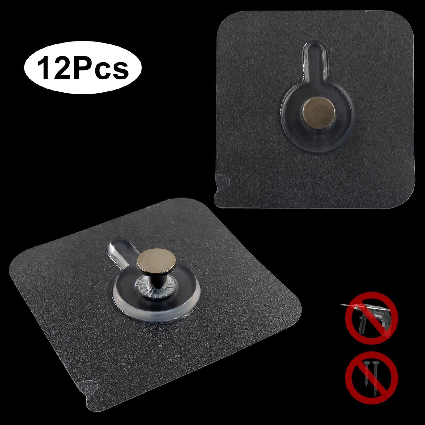 Pack 12 Ganchos Adhesivos Acrílicos Transparentes para Cocina