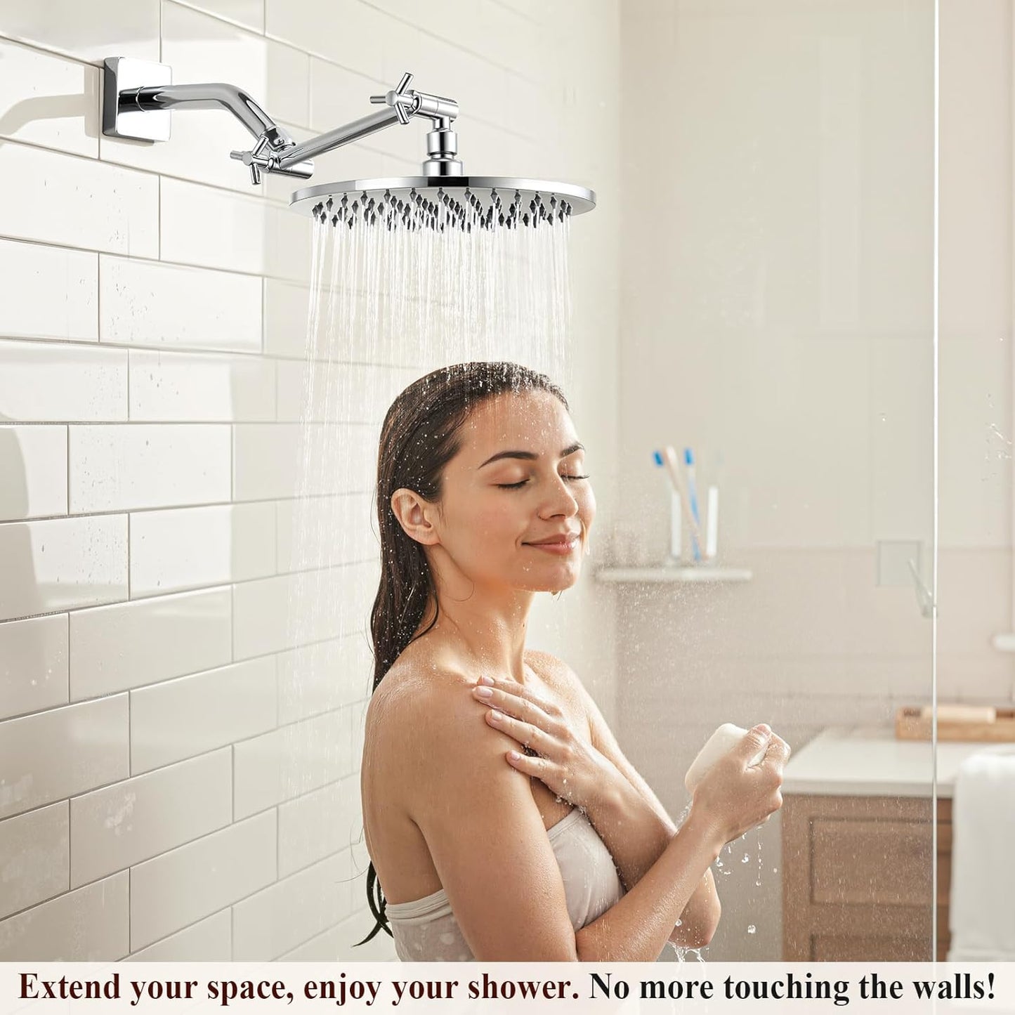 Brazo extensión ducha latón 5pulg ajustable comp G1/2