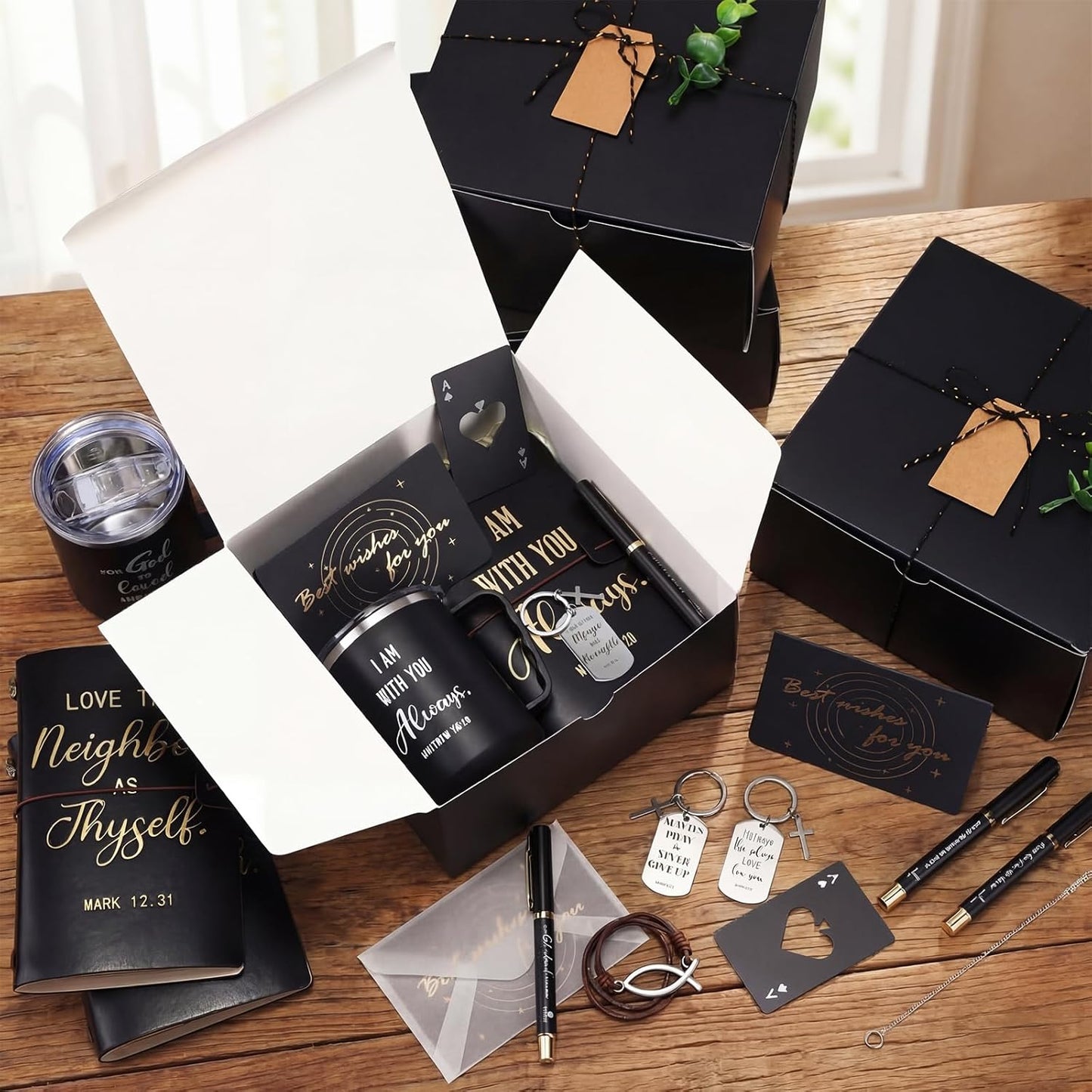 6 Regalos Cristianos para Hombres Taza Café 17oz Llavero Cuaderno