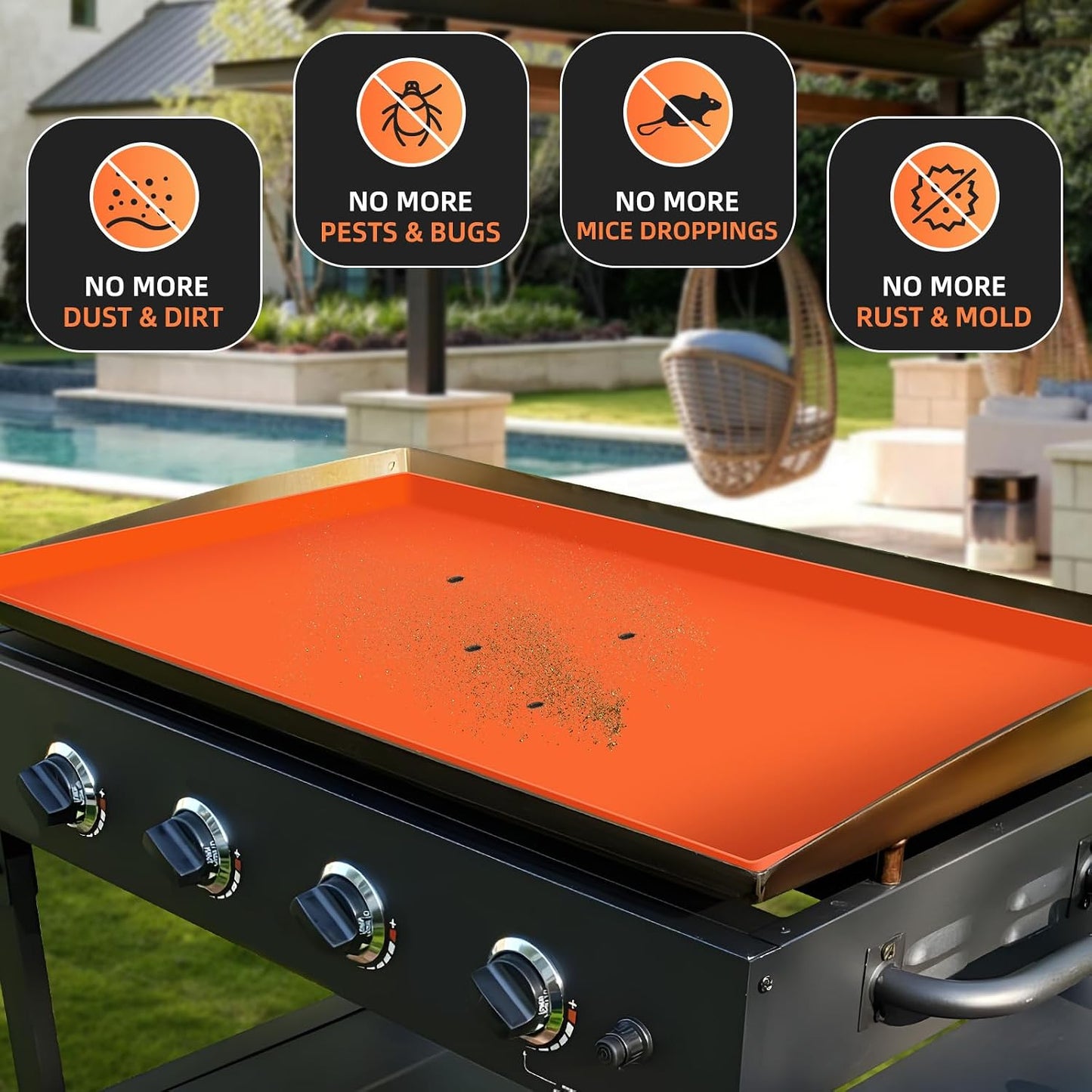 Alfombrilla parrilla silicona 28pulg Blackstone resistente